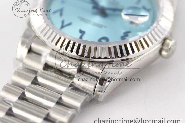 Good Copy Rolex Watches Steel Ice 40mm Best TWF 1:1 2357 SS Arabic A Comfortable Bracelet Edition 904L on Day SS Blue Date Dial 0118